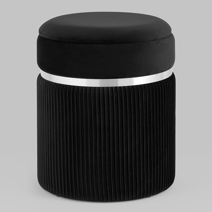 Пуф Миранда с ящиком велюр чёрный Stool Group 19B352VA-8167-70
