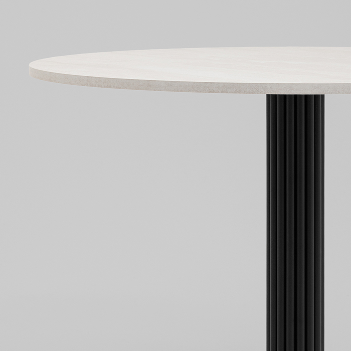 Стол круглый Фризбин D90 Ледяной камень основание черное Stool Group AV 1324-900-K385CB-9005