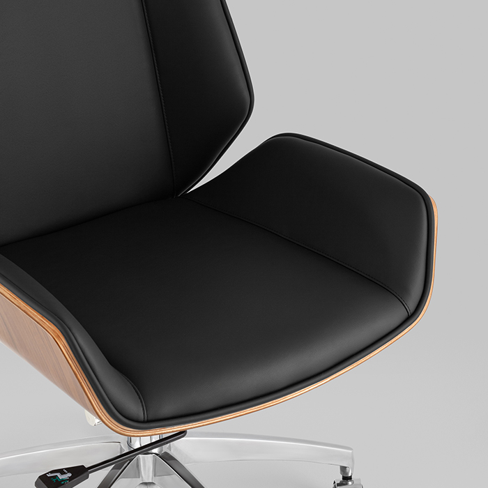 Кресло офисное TopChairs Crown чёрный Stool Group A312-A 8383-29 walnut back