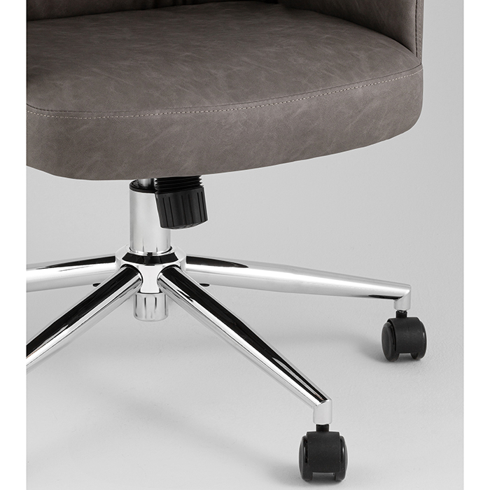 Кресло офисное TopChairs Neoma серый экокожа Stool Group YF-0515 FH-62 grey retro