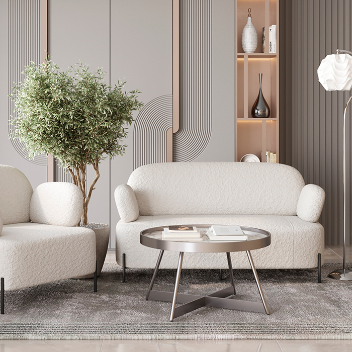 Диван Кэнди букле белый Stool Group vd-dv-candy-cm01