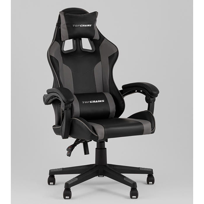 Кресло игровое TopChairs Commander чёрно-серый Stool Group GF-8082 black+grey