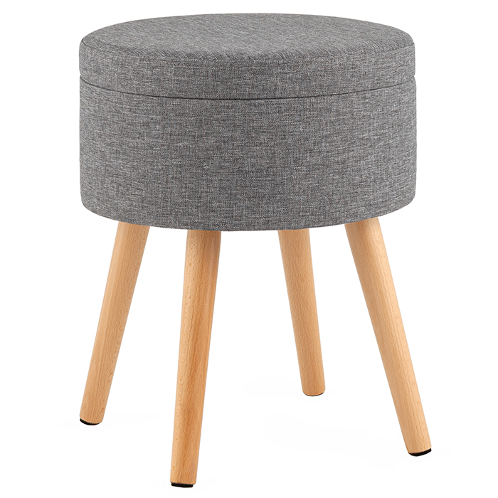 Пуф с ящиком Store Woody рогожка серый Stool Group HS-WL14 V18