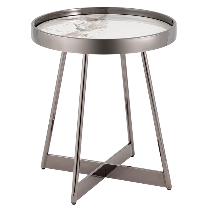 Журнальный столик Гера D50 белая керамика Stool Group EET-280-GM