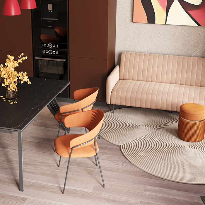 Пуф Миранда с ящиком велюр оранжевый Stool Group 19B352VA-8167-29