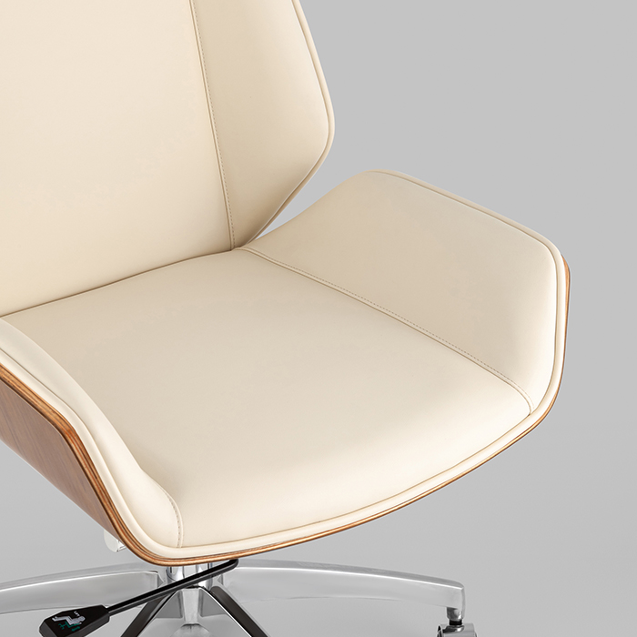 Кресло офисное TopChairs Crown бежевый Stool Group A312-A 8383-1 walnut back