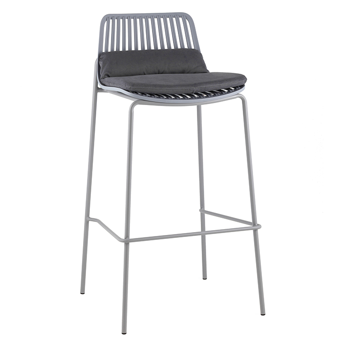 Стул барный Louran с подушкой серый Stool Group D-012H-75 grey