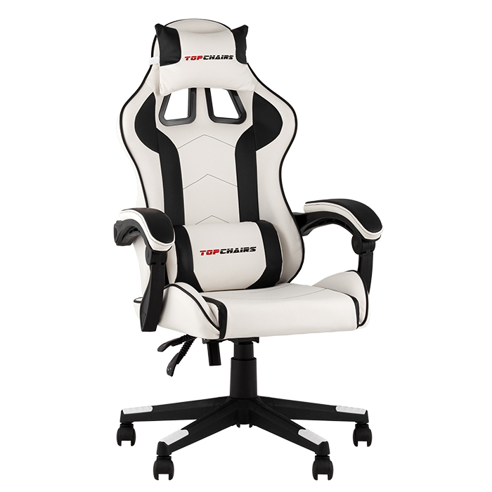Кресло игровое TopChairs Shadow бело-чёрный Stool Group GF-8079 white+black