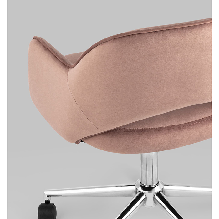 Кресло офисное Кларк велюр розовый Stool Group CLARKSON PINK CHROME