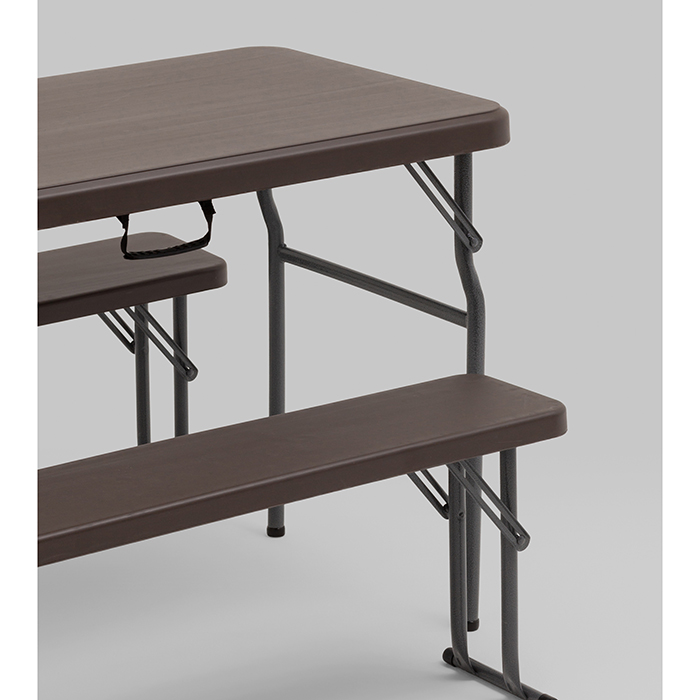 Комплект стола и двух скамеек коричневый Stool Group YX-B113 brown
