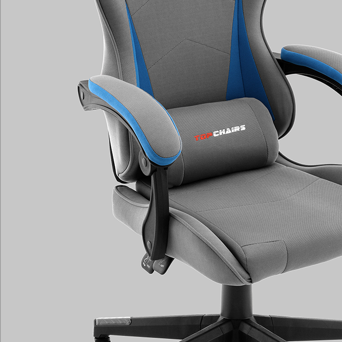 Кресло игровое TopChairs Phantom серо-голубой Stool Group GF-D80 TT706+TT702