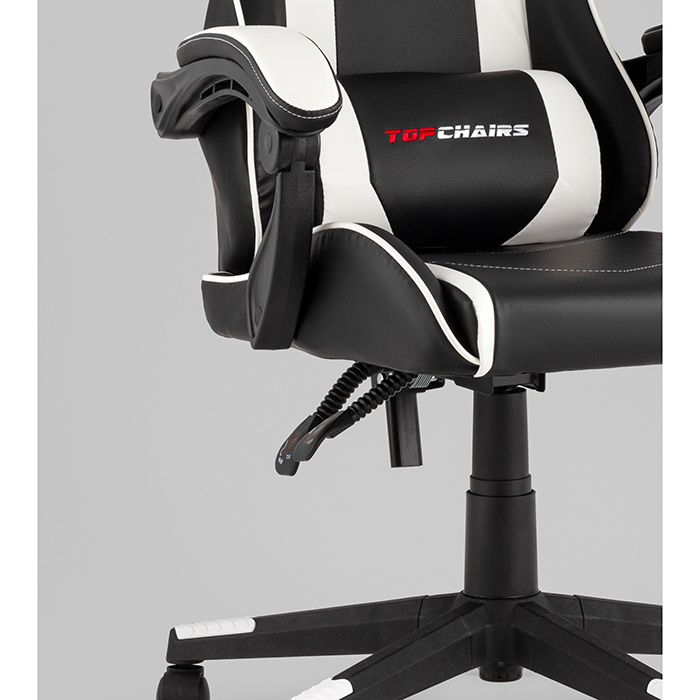Кресло игровое TopChairs Shadow чёрно-белый Stool Group GF-8079 black+white