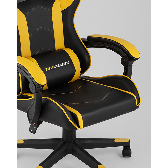 Кресло игровое TopChairs Shadow чёрно-жёлтый Stool Group GF-8079 black+yellow