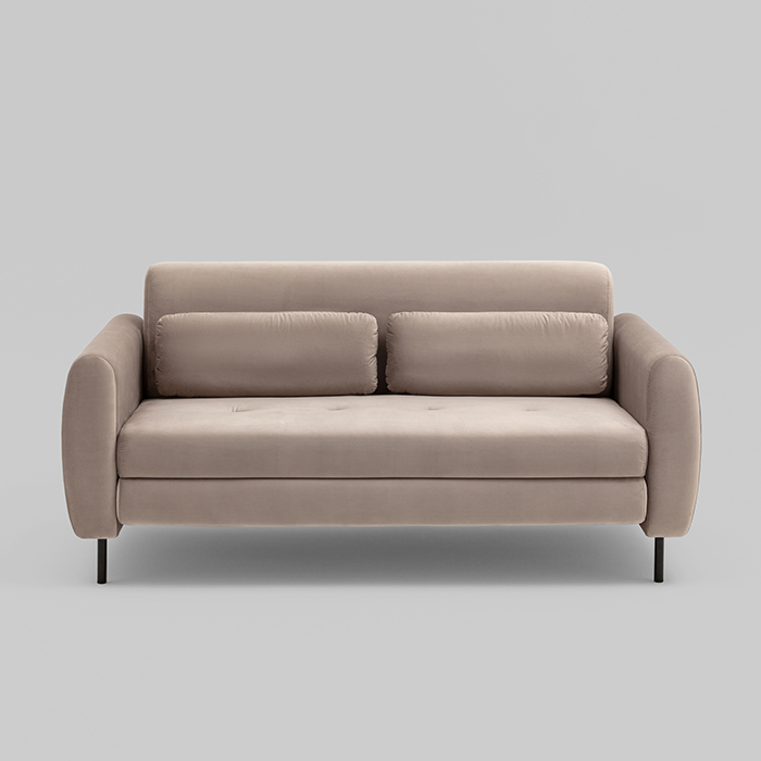 Диван-кровать прямой Барнаби велюр светло-серый Stool Group vd-dv-barnaby-b25