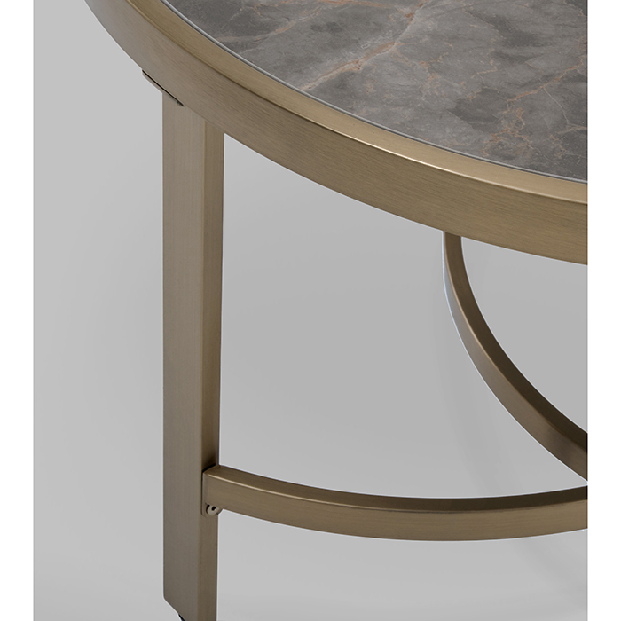 Журнальный столик Адриана D80 серая керамика Stool Group ECT-223-BRCG-BNSG