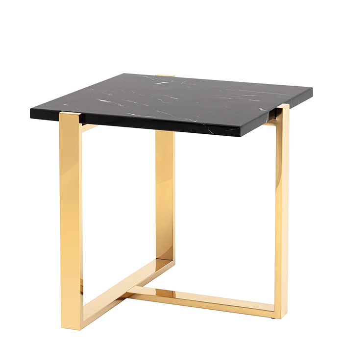 Журнальный столик Тоби 61х61 чёрный мрамор Stool Group EET-5004-TG
