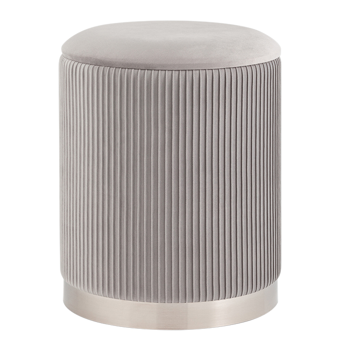 Пуф Шарлотта с ящиком велюр серебристый Stool Group 19A205VA-8167-52