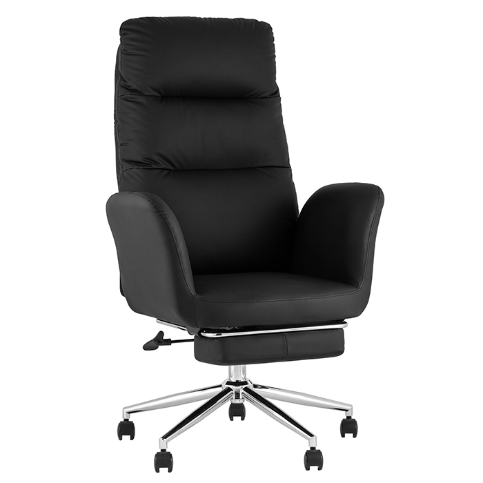 Кресло офисное TopChairs Solid с оттоманкой чёрный Stool Group DD-004-OT NC black