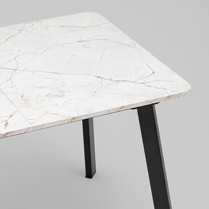 Стол Batu New 120-160 D80 Азул оникс подстолье черное Stool Group AV 1209/1-1200/800-C509-9005