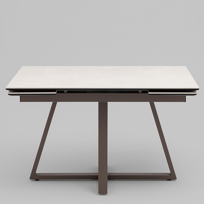Стол Керас 120-1 D80 см керамика Carmen light grey подстолье коричневое Stool Group AV 2127-1200/800-CLG-7006T