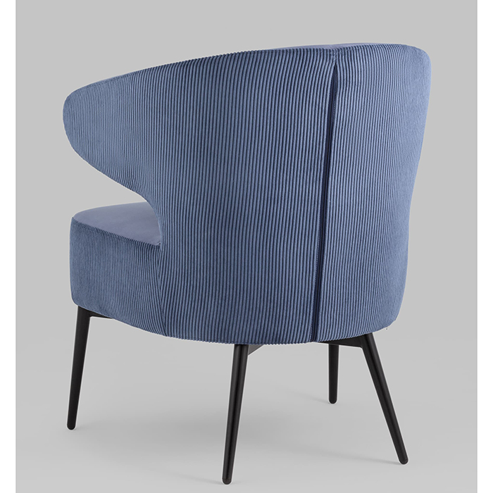 Кресло-лаунж Royal Stripes велюр синий Stool Group vd-royal-v795-vl48