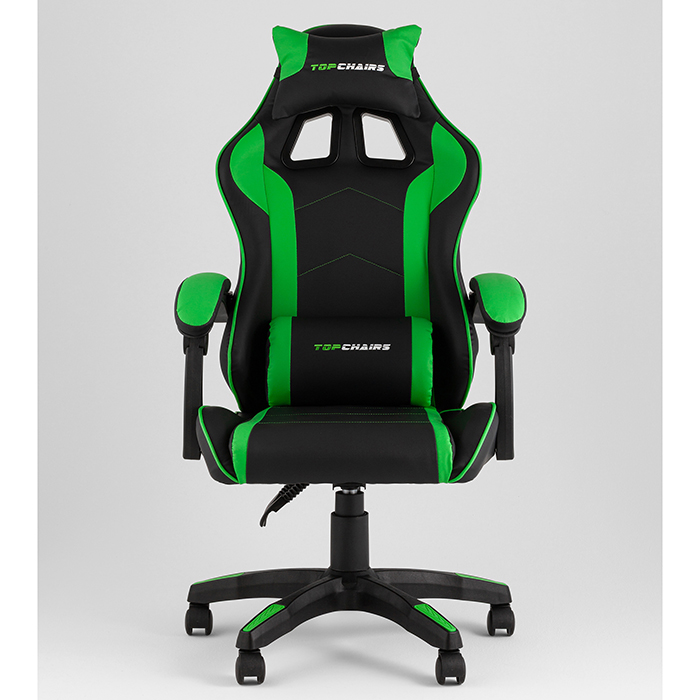 Кресло игровое TopChairs Shadow чёрно-зелёный Stool Group GF-8079 black+green