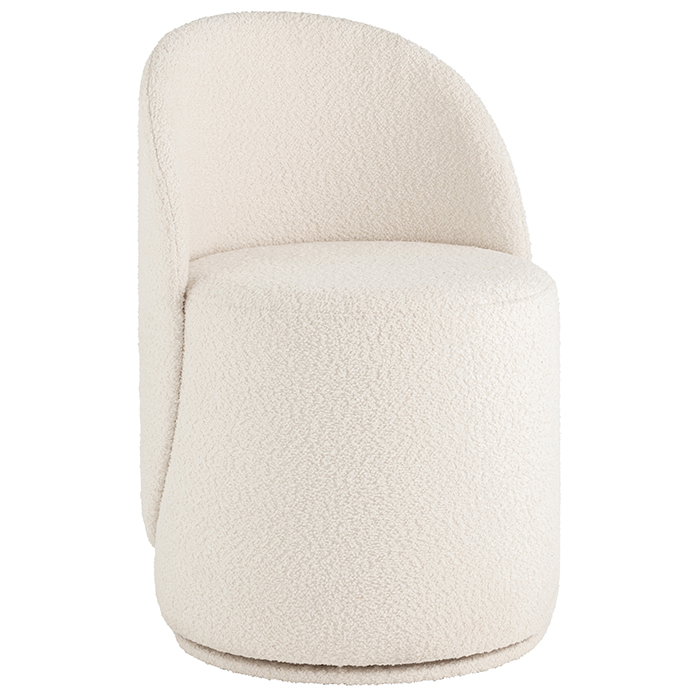 Пуф Loreen вращающийся букле белый Stool Group LV-100-S000-PM