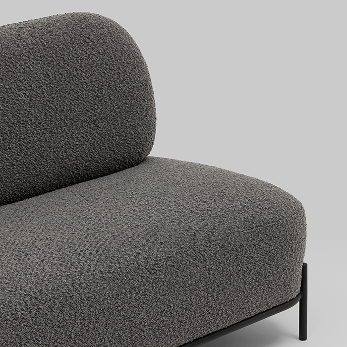 Диван Стоун букле тёмно-серый Stool Group vd-dv-stone-tr-dg