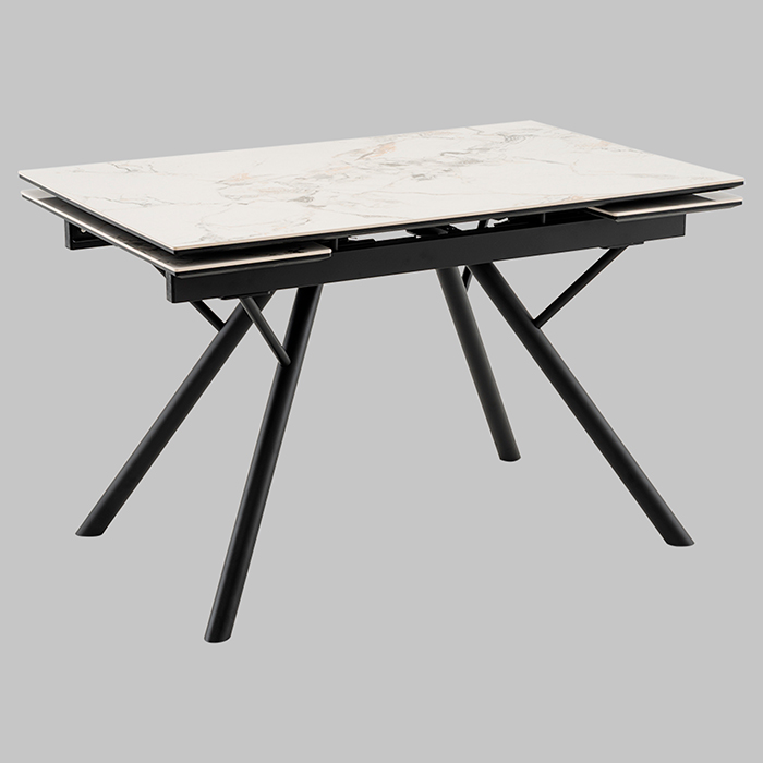 Стол раскладной Либертика 120-180х80 см керамика белый основание черное Stool Group SO 281-81524
