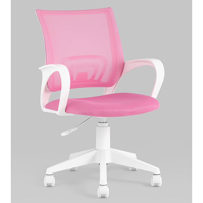 Кресло офисное TopChairs розовый сетка Stool Group ST-BASIC-W/PK/TW-13A