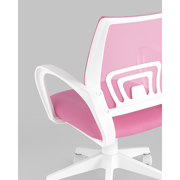 Кресло офисное TopChairs розовый сетка Stool Group ST-BASIC-W/PK/TW-13A
