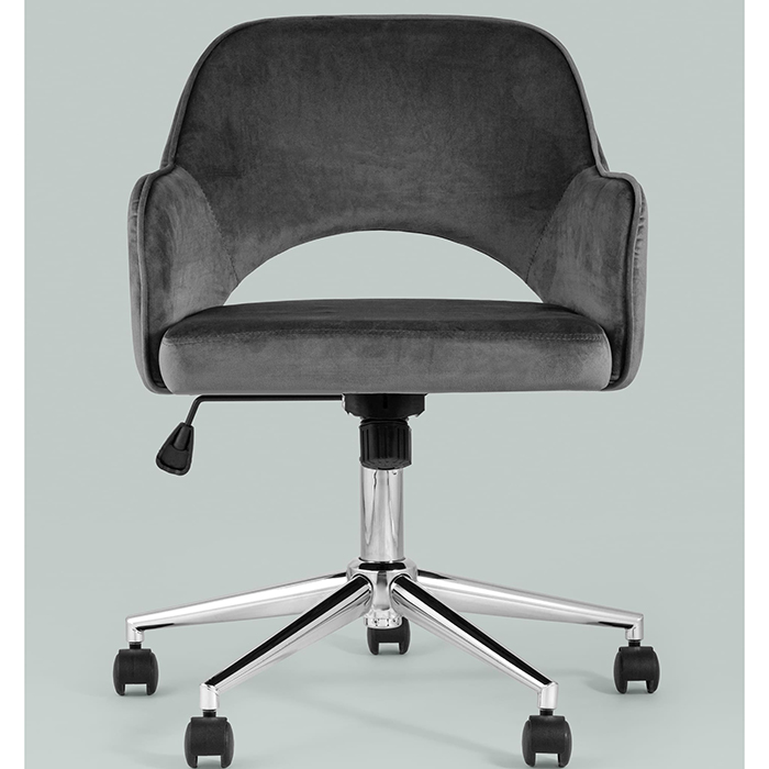 Кресло офисное Кларк велюр серый Stool Group CLARKSON GREY CHROME
