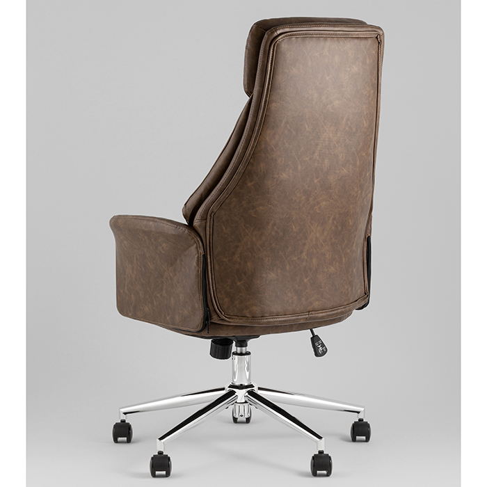 Кресло офисное TopChairs Neoma коричневый экокожа Stool Group YF-0515 FH-65 brown retro