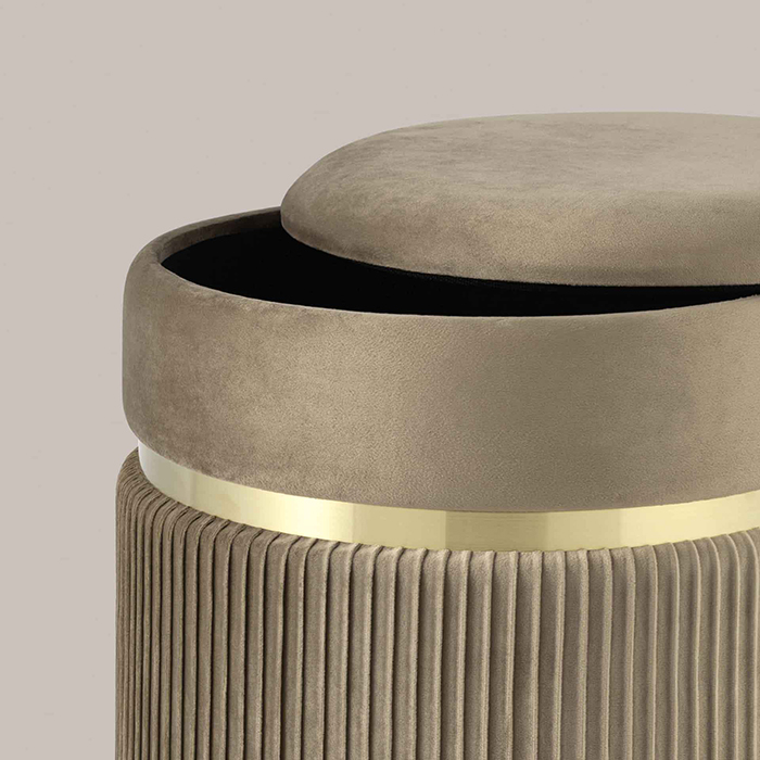 Пуф Миранда с ящиком велюр бежевый Stool Group 19B352VA-8167-7