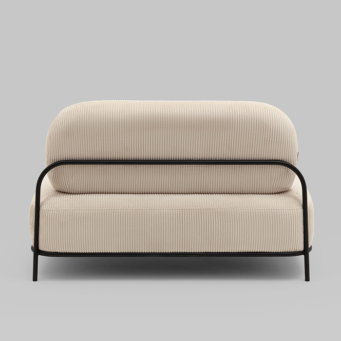 Диван Стоун велюр рельефный молочный Stool Group vd-dv-stone-cl-bone