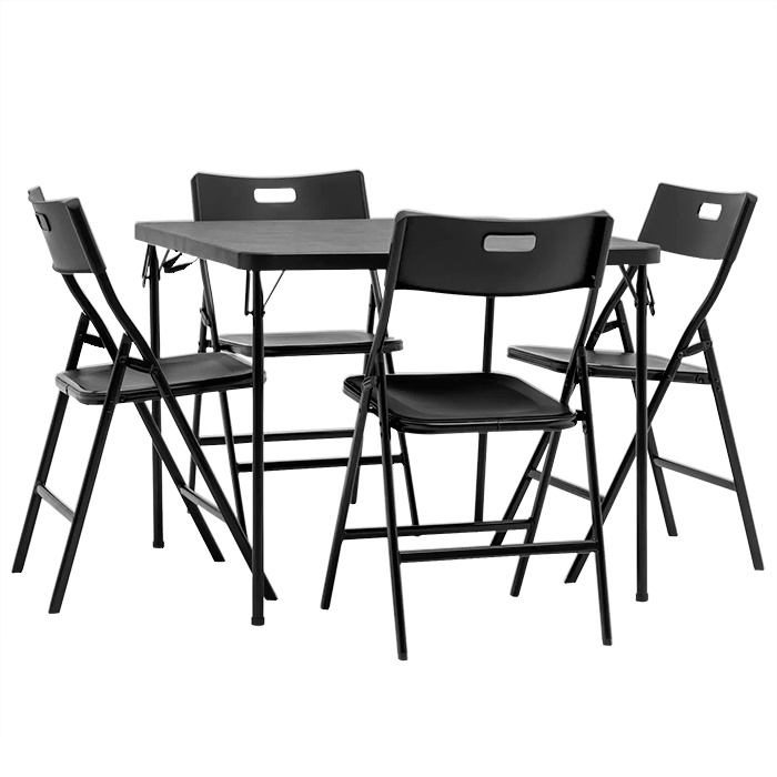 Комплект раскладного стола и стульев чёрный Stool Group YX-ZFP86 black