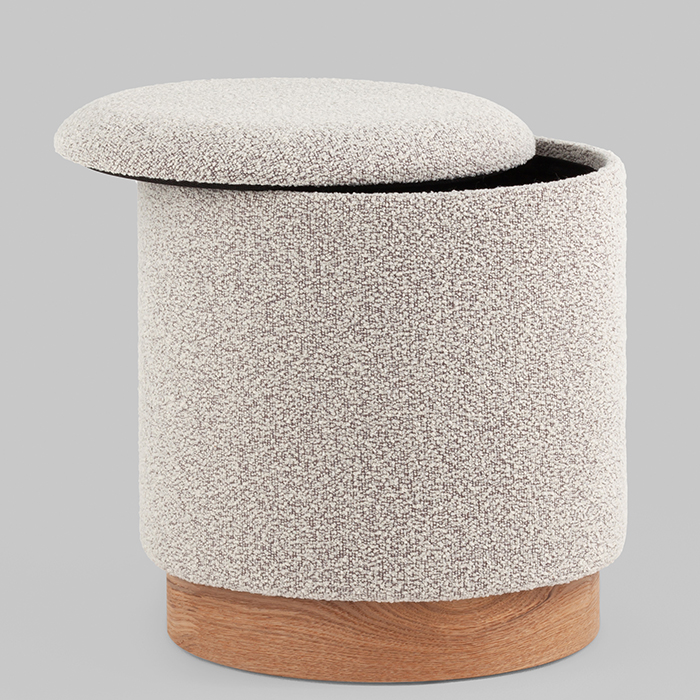 Пуф с ящиком Холли S букле бежевый Stool Group 21B810BCB-M BCB-2