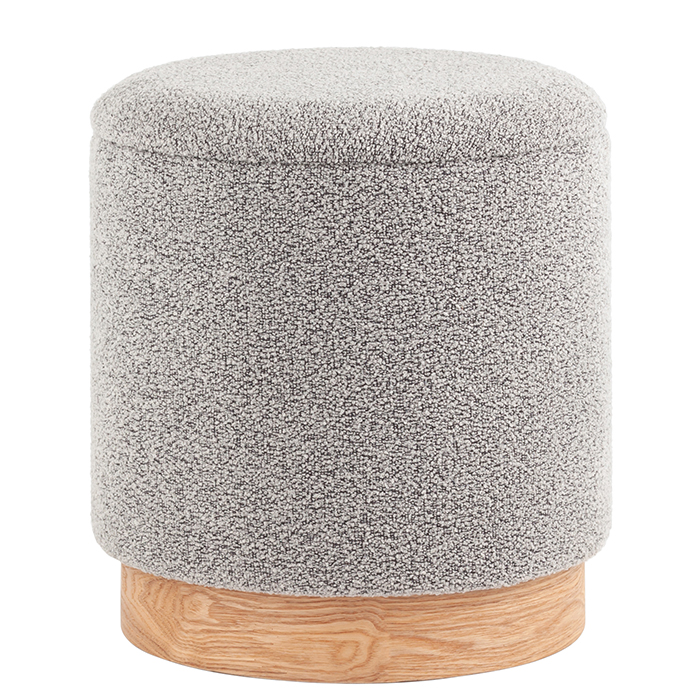 Пуф с ящиком Холли S букле серый Stool Group 21B810BCB-M BCB-10