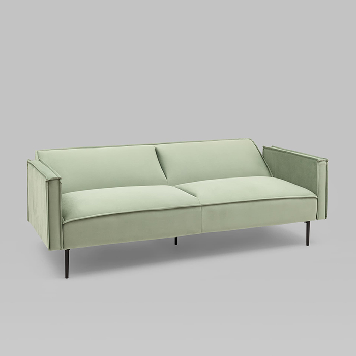 Диван прямой Кассель велюр светло-салатовый Stool Group vd-cassel-vl14