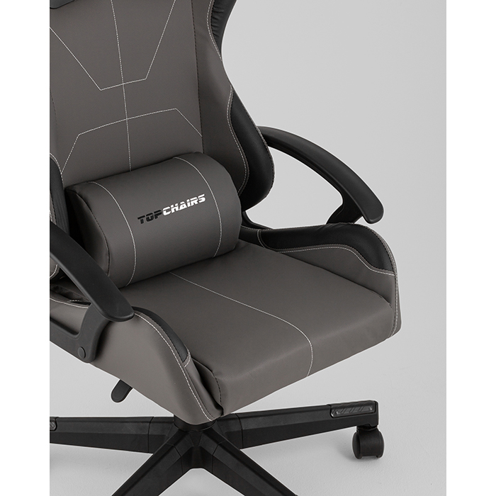 Кресло игровое TopChairs Wyvern серо-чёрный Stool Group GF-8066-6 grey+black