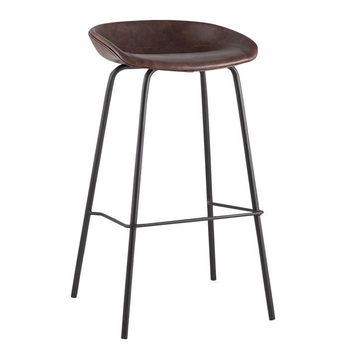 Комплект барных стульев Турин коричневая экокожа черные ножки (2 шт) Stool Group 8319TB BROWN BOX