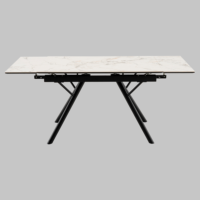Стол раскладной Либертика 120-180х80 см керамика белый основание черное Stool Group SO 281-81524