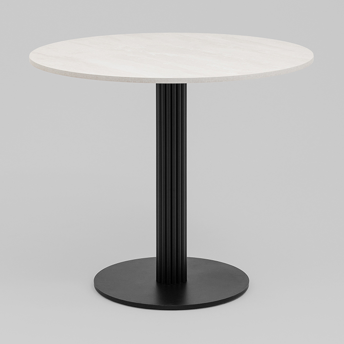 Стол круглый Фризбин D90 Ледяной камень основание черное Stool Group AV 1324-900-K385CB-9005