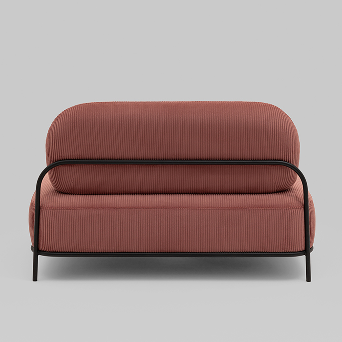 Диван Стоун велюр рельефный коралловый Stool Group vd-dv-stone-cl-coral