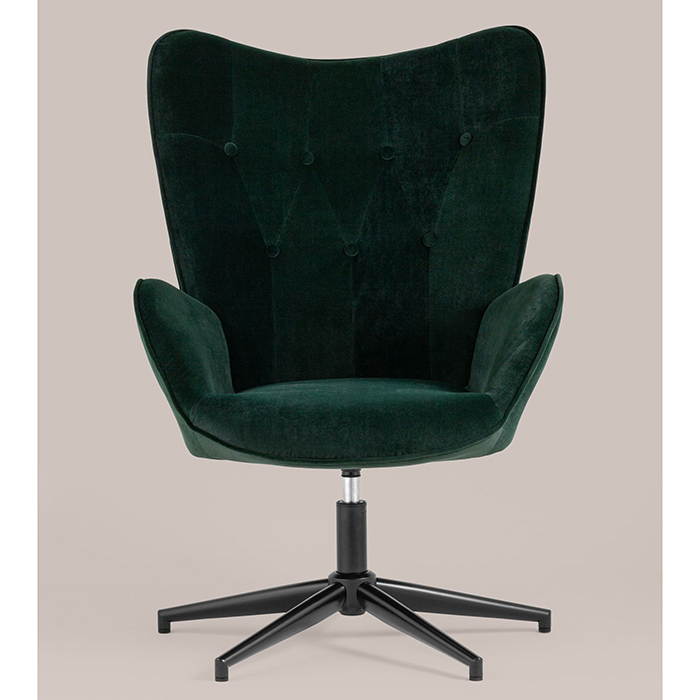 Кресло регулируемое Филадельфия велюр серо-зелёный Stool Group FUCHS FLY1919-15