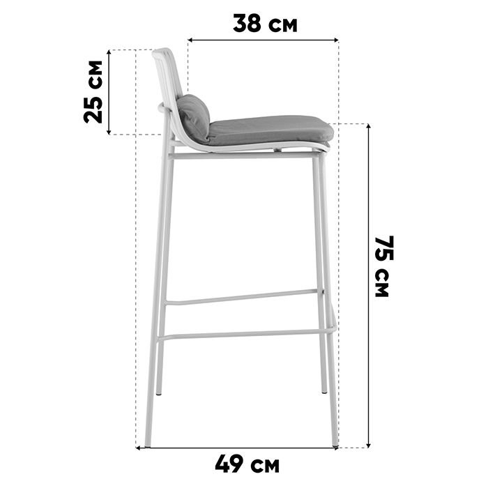 Стул барный Louran с подушкой чёрный Stool Group D-012H-75 black