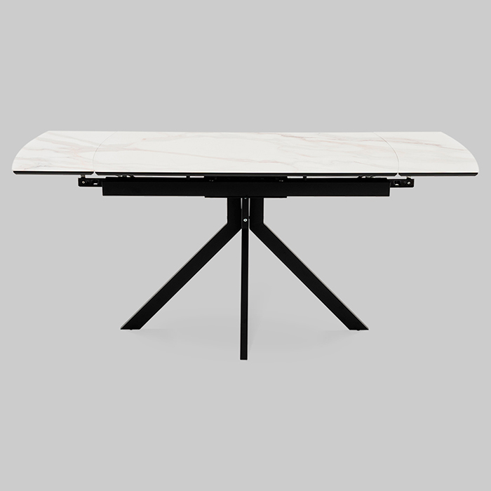 Стол раскладной Галац 120-180х80 см стекло белый основание черное Stool Group SO 273-77762
