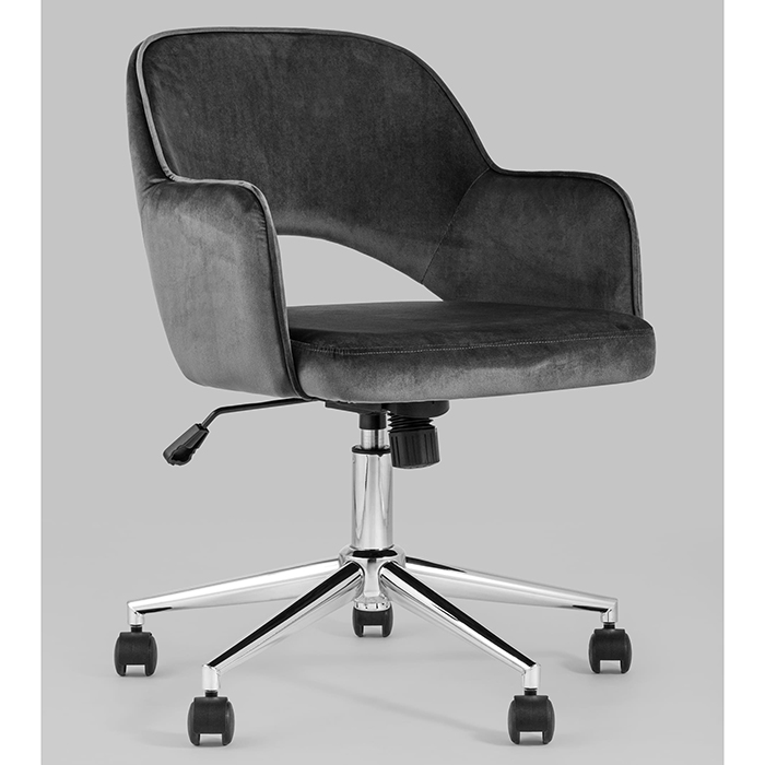 Кресло офисное Кларк велюр серый Stool Group CLARKSON GREY CHROME