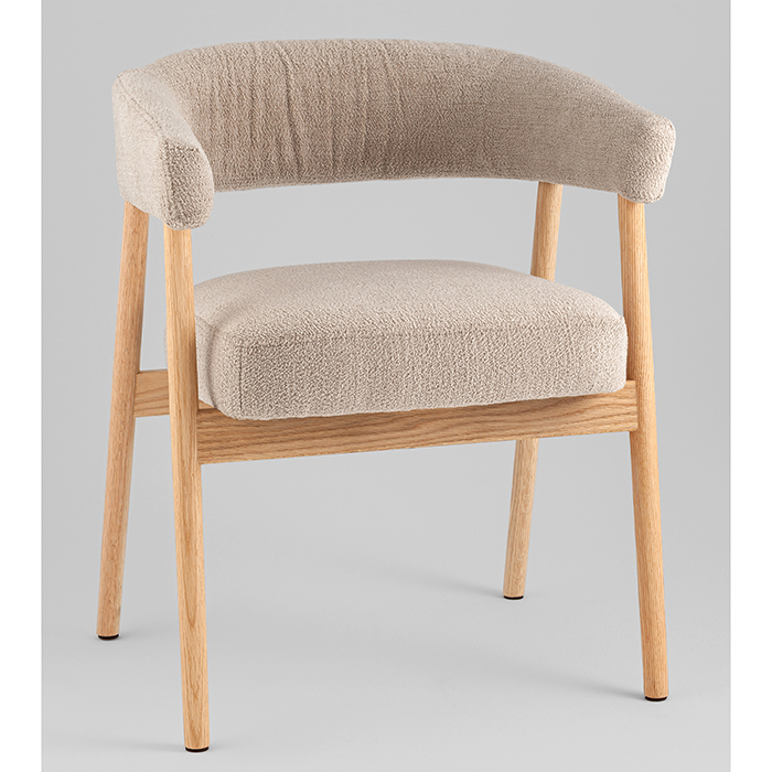 Комплект стульев Zubo бежевый с деревянными ножками (2 шт) Stool Group DM4729-1 OTE-Q-120 FLAXEN X2