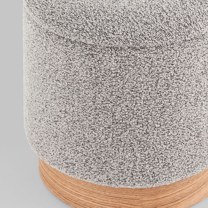 Пуф с ящиком Холли XS букле серый Stool Group 21B810BCB-S BCB-10